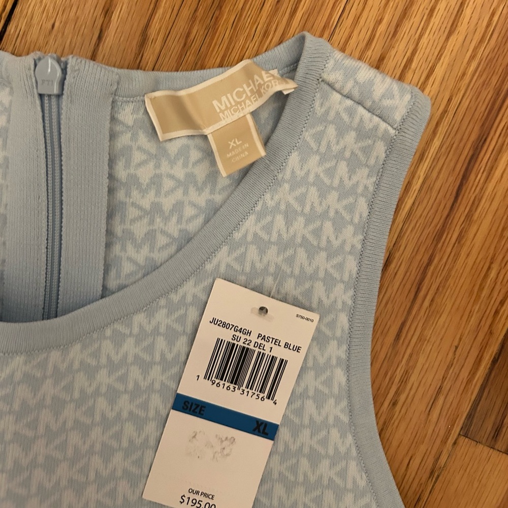 Michael Kors Light Blue MK Pattern Dress - Picture 4 of 6